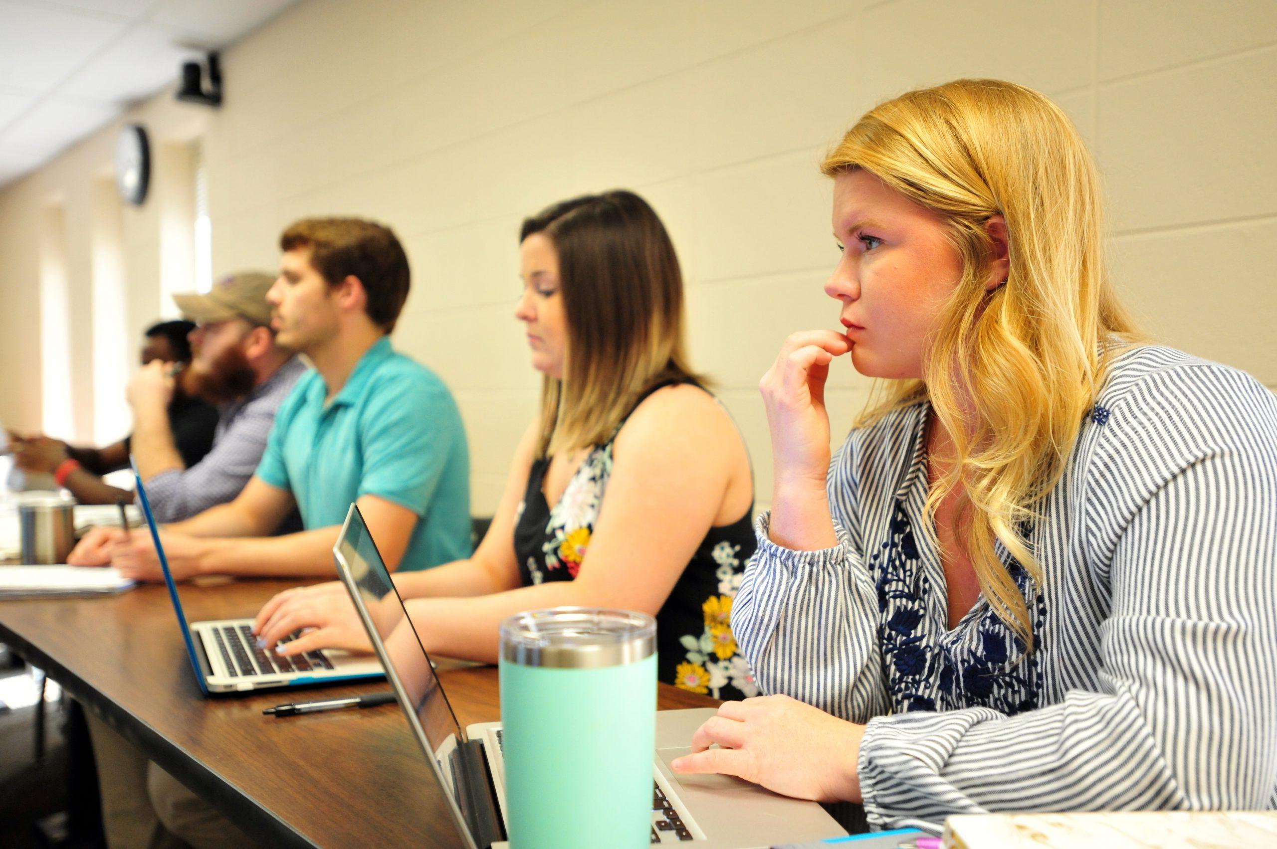 Montevallo students listening to a presentation.